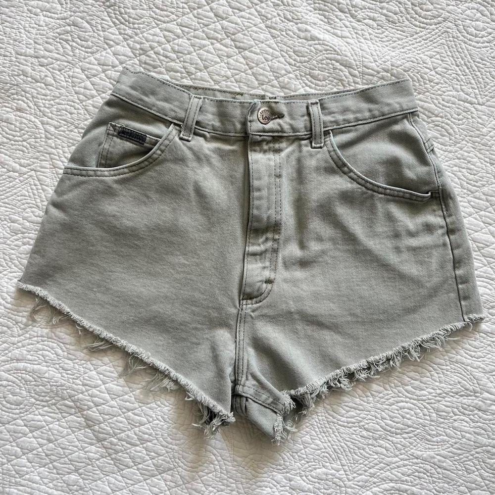 Vintage Lee Riveted cut off denim shorts, 27” waist